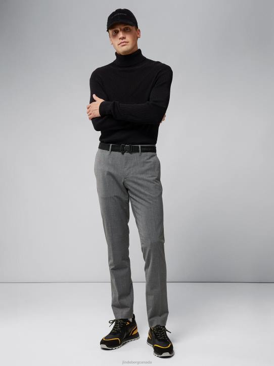 Grant Stretch Twill Pants Grey Melange Men J.Lindeberg Clothing 66XF2196 - Image 2
