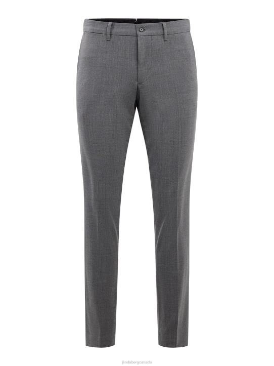 Grant Stretch Twill Pants Grey Melange Men J.Lindeberg Clothing 66XF2196 - Image 4