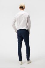 Grant Super Linen Pants Blue Indigo Men J.Lindeberg Clothing 66XF1219 - Image 2