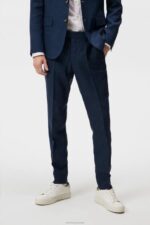 Grant Super Linen Pants Blue Indigo Men J.Lindeberg Clothing 66XF1219