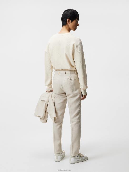 Grant Super Linen Pants Safari Beige Men J.Lindeberg Clothing 66XF1218 - Image 2
