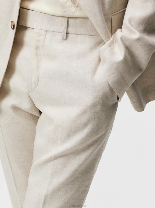 Grant Super Linen Pants Safari Beige Men J.Lindeberg Clothing 66XF1218 - Image 5