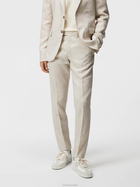 Grant Super Linen Pants Safari Beige Men J.Lindeberg Clothing 66XF1218 - Image 1
