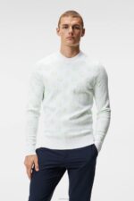 Gus Jacquard Sweater White Sphere Dot Men J.Lindeberg Clothing 66XF584