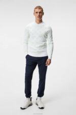 Gus Jacquard Sweater White Sphere Dot Men J.Lindeberg Clothing 66XF584 - Image 3