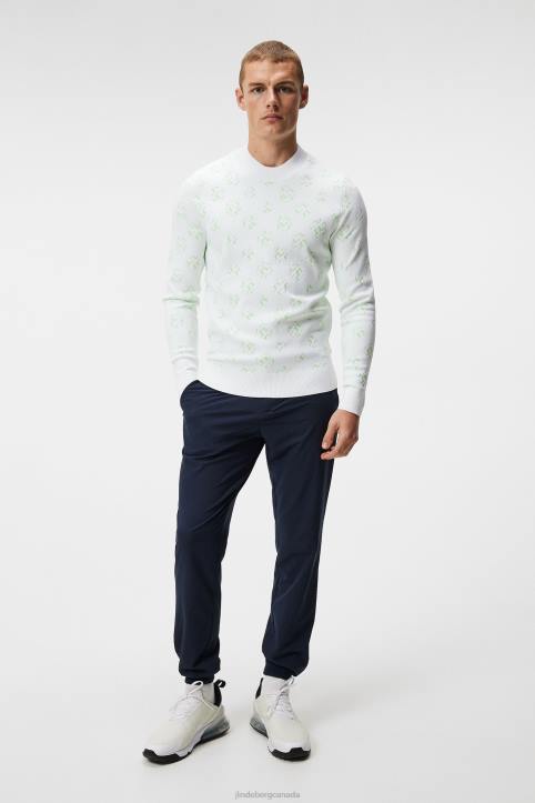 Gus Jacquard Sweater White Sphere Dot Men J.Lindeberg Clothing 66XF584 - Image 3