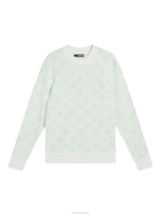Gus Jacquard Sweater White Sphere Dot Men J.Lindeberg Clothing 66XF584 - Image 5