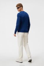 Gus Knitted Sweater Estate Blue Men J.Lindeberg Clothing 66XF510