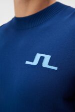 Gus Knitted Sweater Estate Blue Men J.Lindeberg Clothing 66XF510 - Image 4