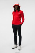 Gus Knitted Sweater Fiery Red Men J.Lindeberg Clothing 66XF589 - Image 2