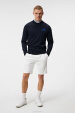 Gus Knitted Sweater Navy Men J.Lindeberg Clothing 66XF509 - Image 2
