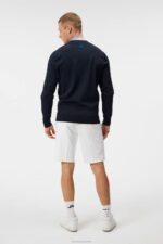 Gus Knitted Sweater Navy Men J.Lindeberg Clothing 66XF509