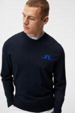 Gus Knitted Sweater Navy Men J.Lindeberg Clothing 66XF509 - Image 3