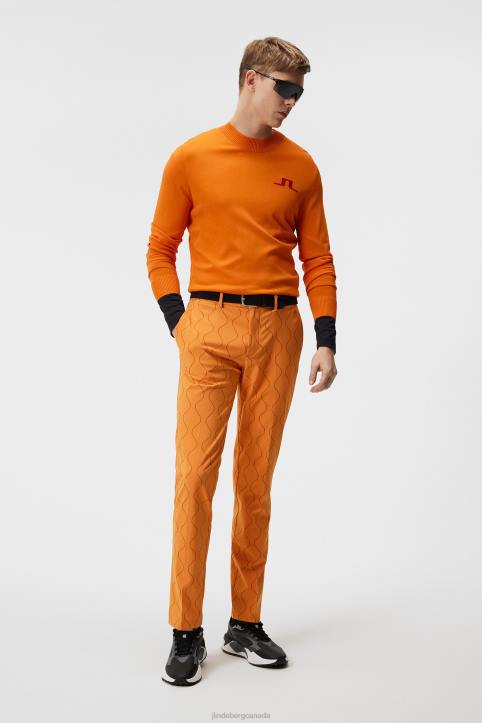 Gus Knitted Sweater Russet Orange Men J.Lindeberg Clothing 66XF588 - Image 2