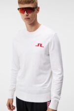 Gus Knitted Sweater White Men J.Lindeberg Clothing 66XF508 - Image 3