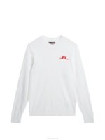 Gus Knitted Sweater White Men J.Lindeberg Clothing 66XF508 - Image 5
