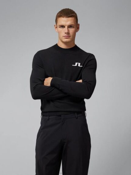 Gus Sweater Black Men J.Lindeberg Clothing 66XF2333