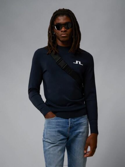 Gus Sweater Navy Men J.Lindeberg Clothing 66XF2332