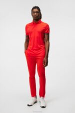 Guy Polo Fiery Red Men J.Lindeberg Clothing 66XF287 - Image 2