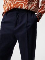 Haij Cotton Linen Pants Navy Men J.Lindeberg Clothing 66XF1222 - Image 3