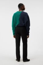 Haij Double Weave Pants Black Men J.Lindeberg Clothing 66XF1198 - Image 2
