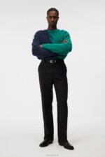 Haij Double Weave Pants Black Men J.Lindeberg Clothing 66XF1198 - Image 3