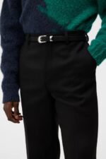 Haij Double Weave Pants Black Men J.Lindeberg Clothing 66XF1198 - Image 5