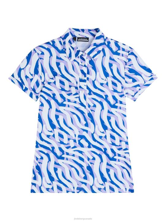Hailey Print Polo Purple Painted Zebra Women J.Lindeberg Clothing 66XF1386 - Image 5