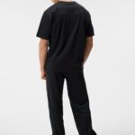 Hale Logo Patch T-shirt Black Men J.Lindeberg Clothing 66XF932