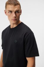 Hale Logo Patch T-shirt Black Men J.Lindeberg Clothing 66XF932 - Image 3