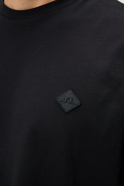 Hale Logo Patch T-shirt Black Men J.Lindeberg Clothing 66XF932 - Image 4