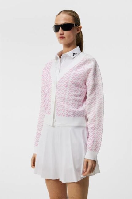 Hanna Knitted Cardigan White Women J.Lindeberg Clothing 66XF1812