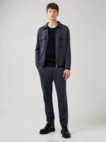 Hawk Rib Knitted Henley Navy Men J.Lindeberg Clothing 66XF2357 - Image 3