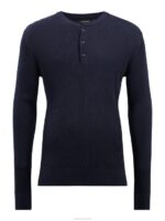 Hawk Rib Knitted Henley Navy Men J.Lindeberg Clothing 66XF2357 - Image 5