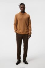 Hayden Knit Polo Chipmunk Men J.Lindeberg Clothing 66XF994 - Image 2