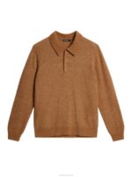 Hayden Knit Polo Chipmunk Men J.Lindeberg Clothing 66XF994 - Image 5