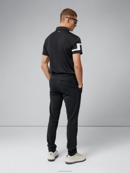Heath Golf Polo Black Men J.Lindeberg Clothing 66XF348