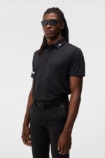 Heath Polo Black Men J.Lindeberg Clothing 66XF128