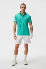 Heath Polo Bright Aqua Men J.Lindeberg Clothing 66XF143 - Image 2