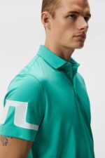 Heath Polo Bright Aqua Men J.Lindeberg Clothing 66XF143 - Image 4