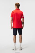 Heath Polo Fiery Red Men J.Lindeberg Clothing 66XF130 - Image 2