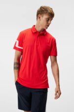 Heath Polo Fiery Red Men J.Lindeberg Clothing 66XF130