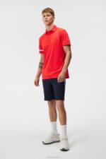 Heath Polo Fiery Red Men J.Lindeberg Clothing 66XF130 - Image 3