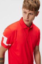 Heath Polo Fiery Red Men J.Lindeberg Clothing 66XF130 - Image 5