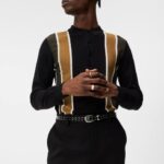 Heden Striped Knitted Polo Black Men J.Lindeberg Clothing 66XF1017