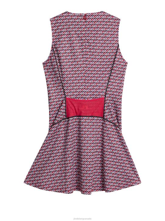 Helena Print Dress Micro Bridge Rose Red Women J.Lindeberg Clothing 66XF1565 - Image 2