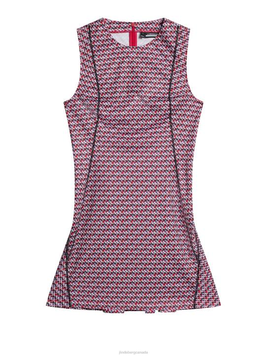 Helena Print Dress Micro Bridge Rose Red Women J.Lindeberg Clothing 66XF1565 - Image 1