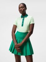 Henrietta Debossed Polo Patina Green Women J.Lindeberg Clothing 66XF1424