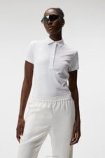 Henrietta Debossed Polo White Women J.Lindeberg Clothing 66XF1425