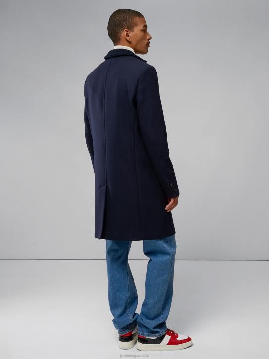 Holger 2.0 Melton Coat Navy Men J.Lindeberg Clothing 66XF2415 - Image 1